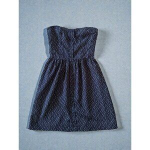 GAP Navy Blue Patterned Strapless Smocked Dress Size XS
